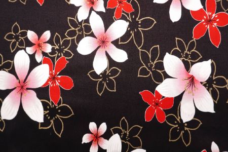 Tkanina z czesaną bawełną o wzorze kwiatów tung